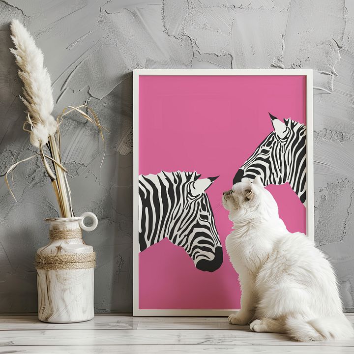 Zebras on Pink Preppy y2k Art Print product image (18)