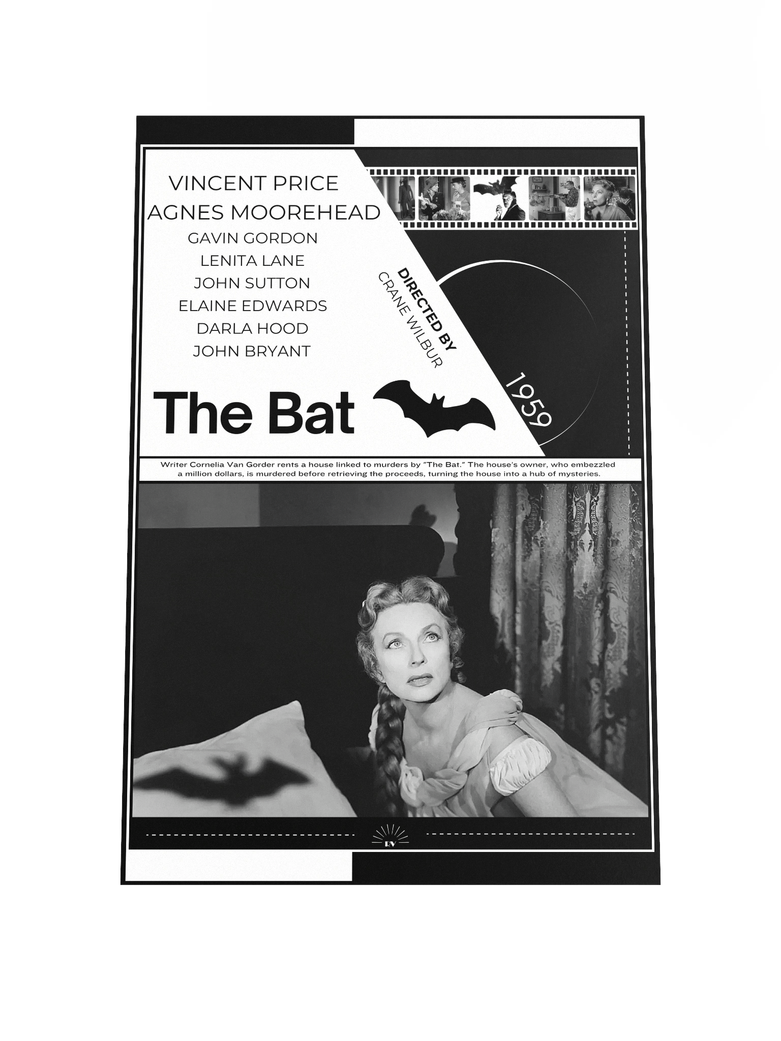 The Bat with Vincent Price and Agnes Moorehead 1959 | Movie Poster | 12x18 Wall Art product image (1)