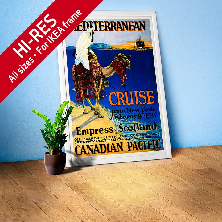 Algeria. Mediterranean Cruise, 1925 — retro vintage travel poster, retro travel art, retro travel wall art product image (1)