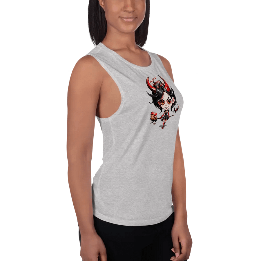 Just A Horny Lil Devil Graphic flowy muscle cut Tank top product image (11)