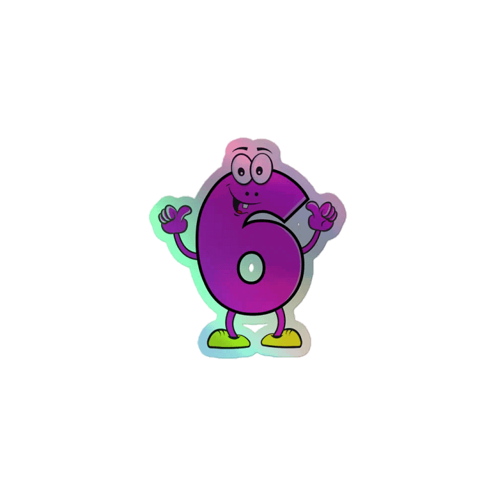 Number 6 Holographic Sticker Set product image (1)