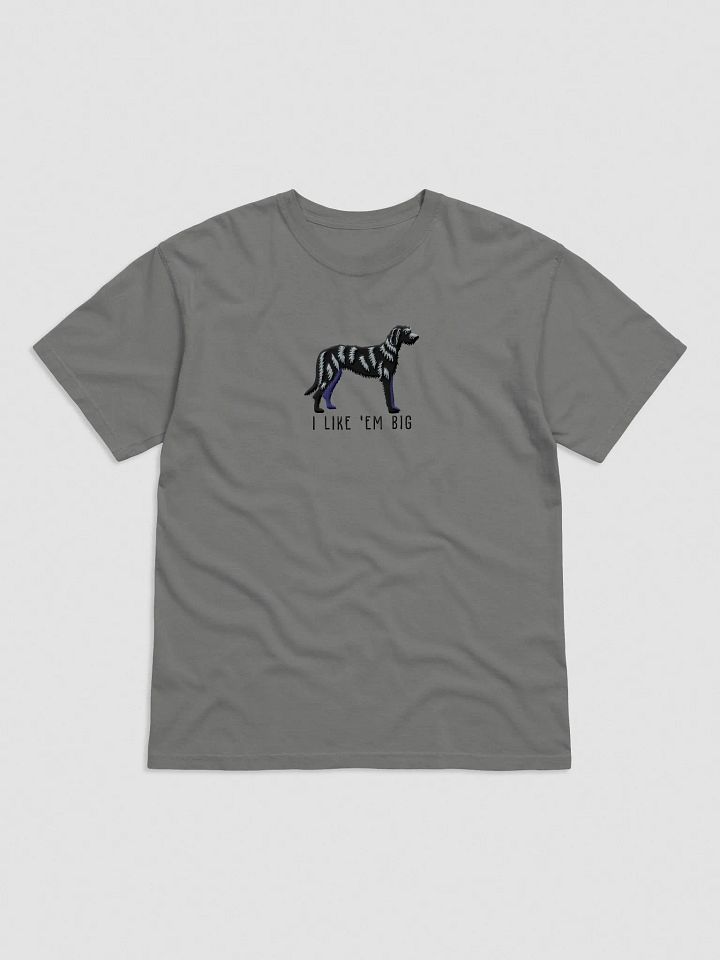 I Like 'Em Big T-Shirt(Embroidered) of an Irish Wolfhound(Black) product image (1)