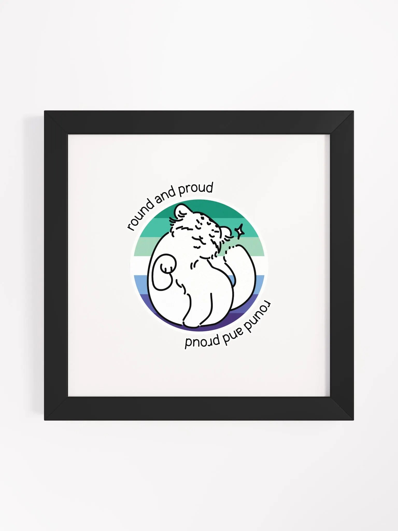 Round and Proud Manul Gay MLM Version - Framed Print product image (1)