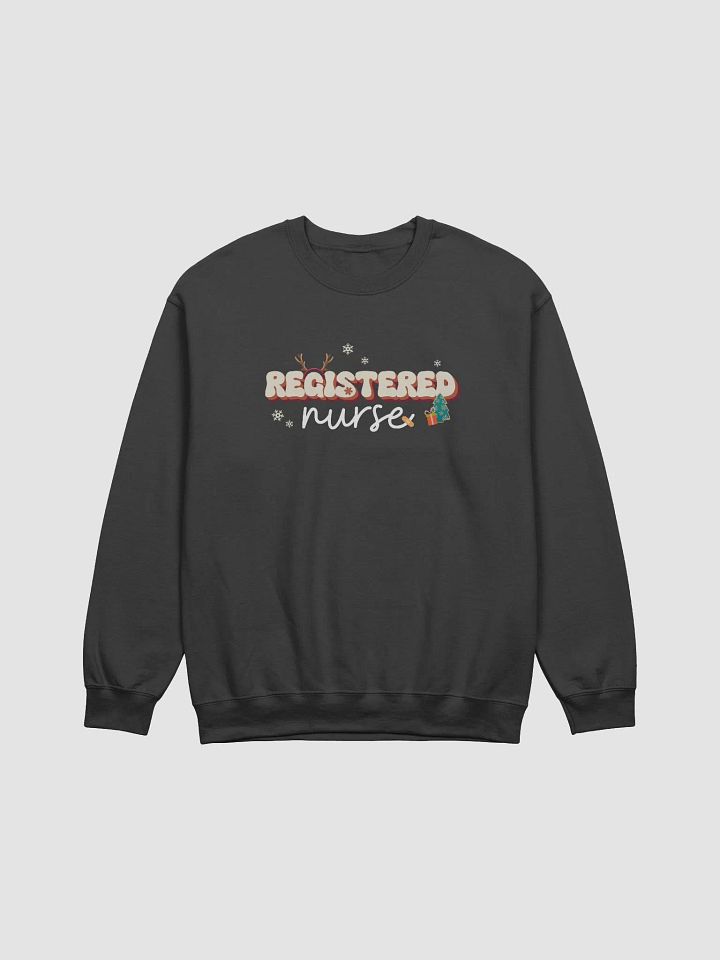 Registered Nurse Christmas Retro Dark Sweatshirt with Antlers product image (2)