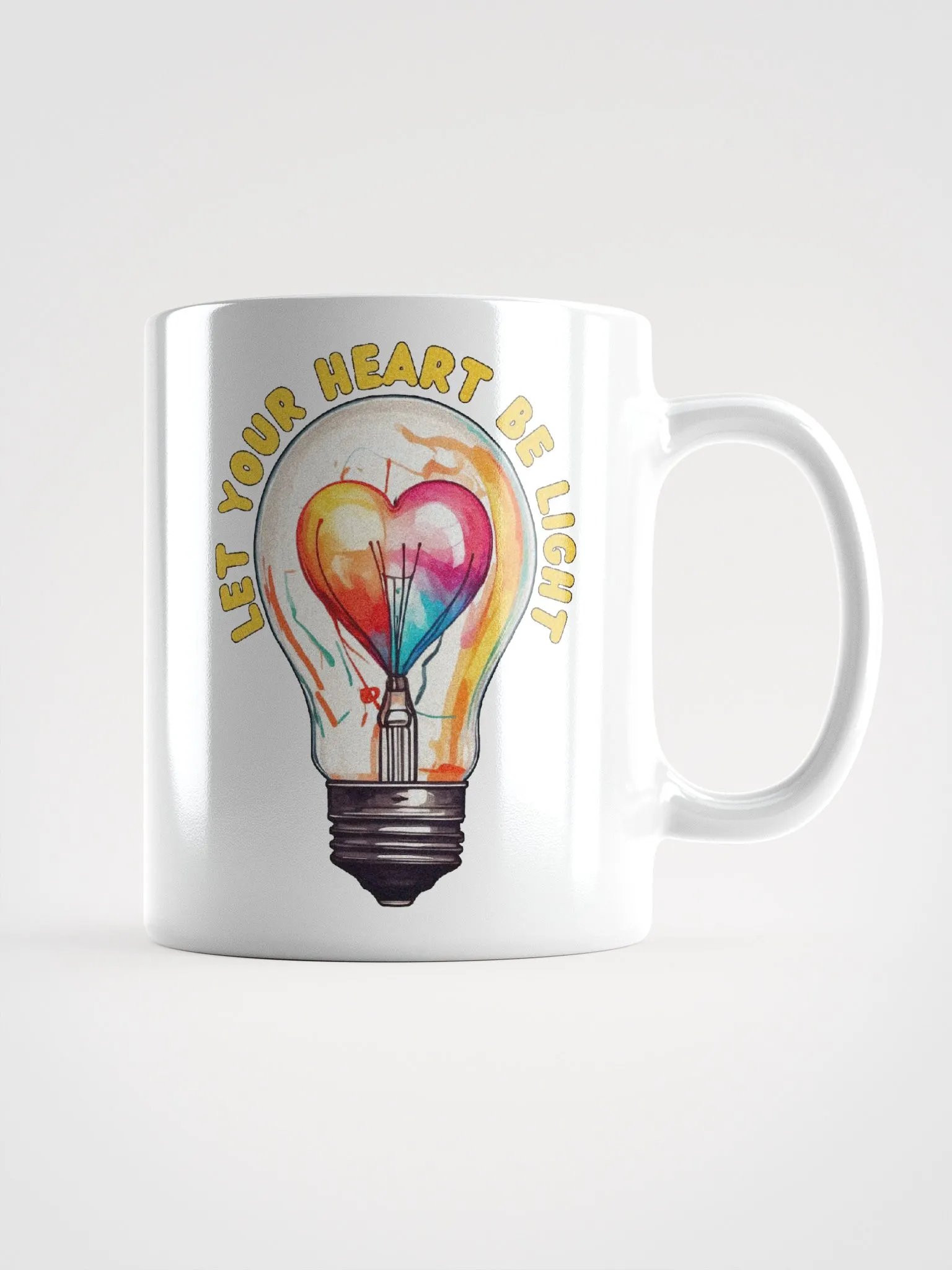 Reflective Bulbs Graphic | White Coffee Mug | Let Your Heart Be Light product image (2)