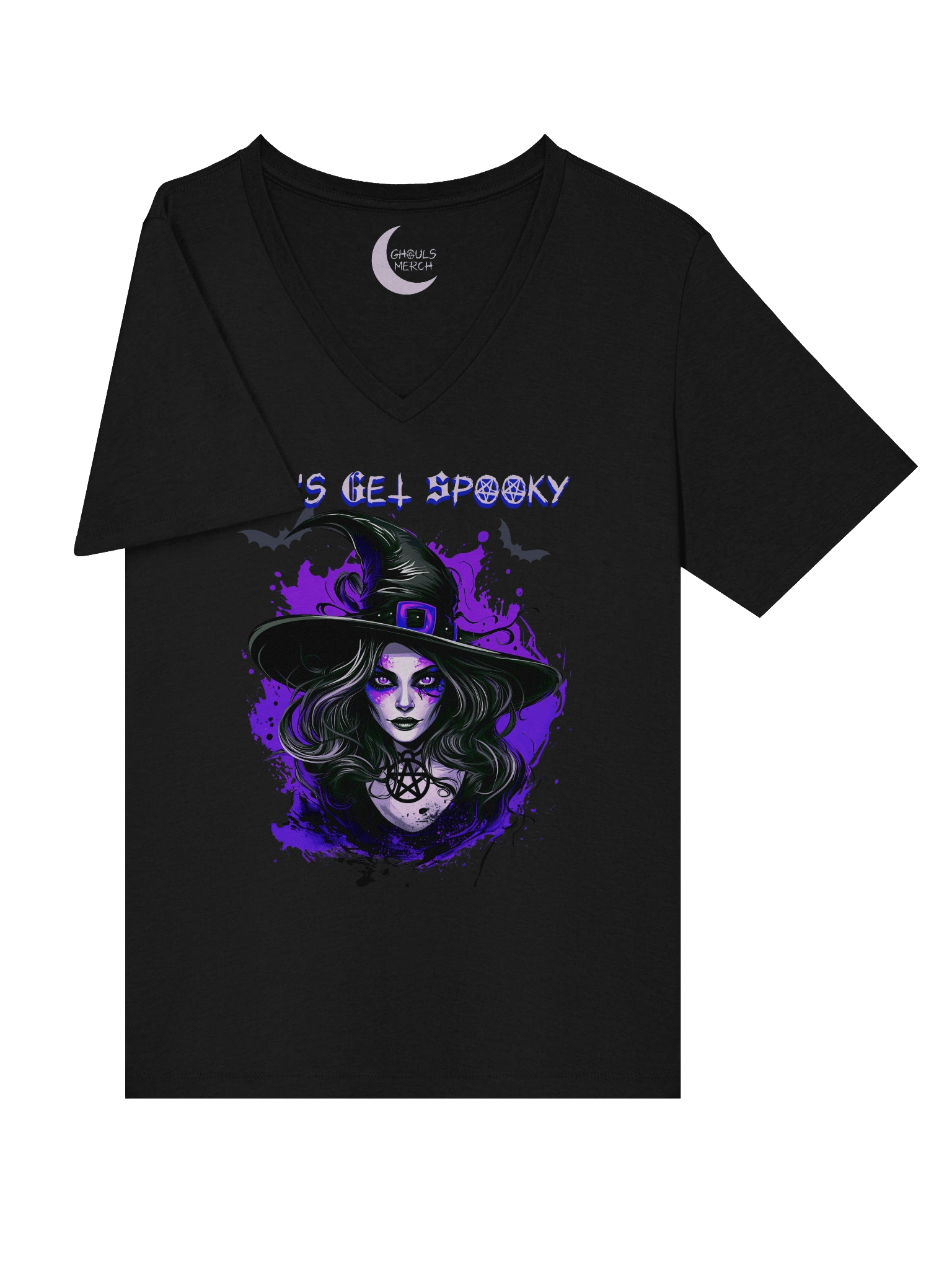 let's get spooky women's relaxed v-neck t-shirt product image (5)