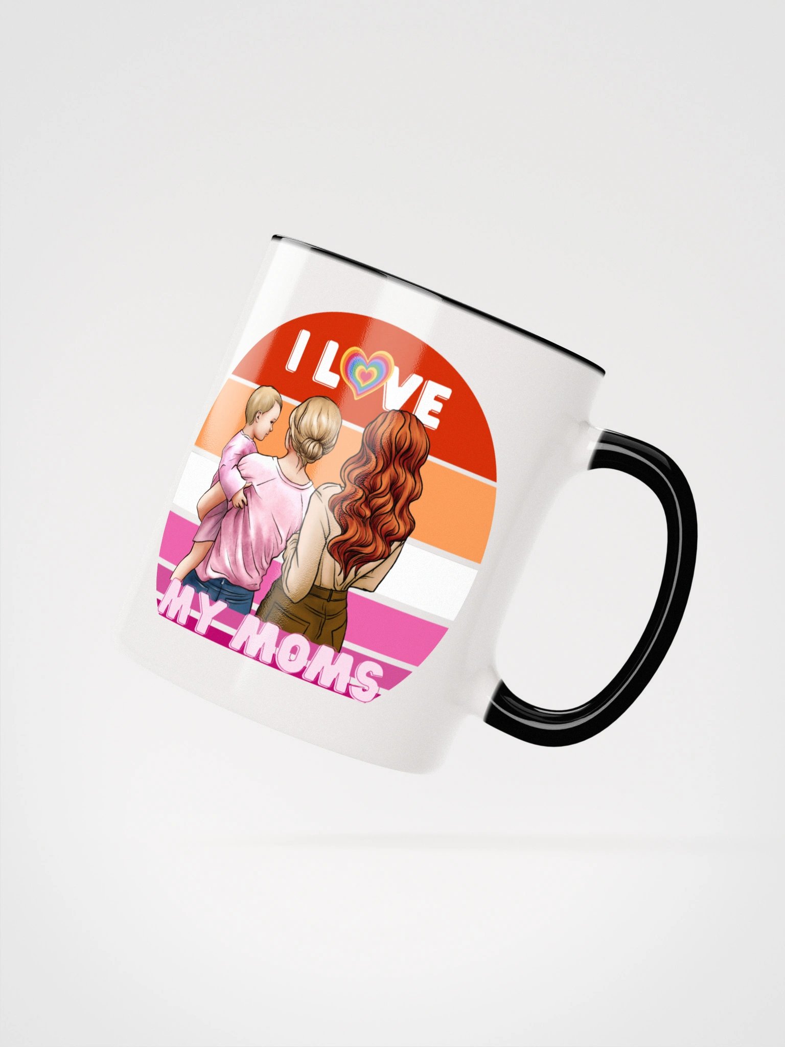 Cute I Love My Moms Queer Parent Design Ceramic Mug with Color product image (6)