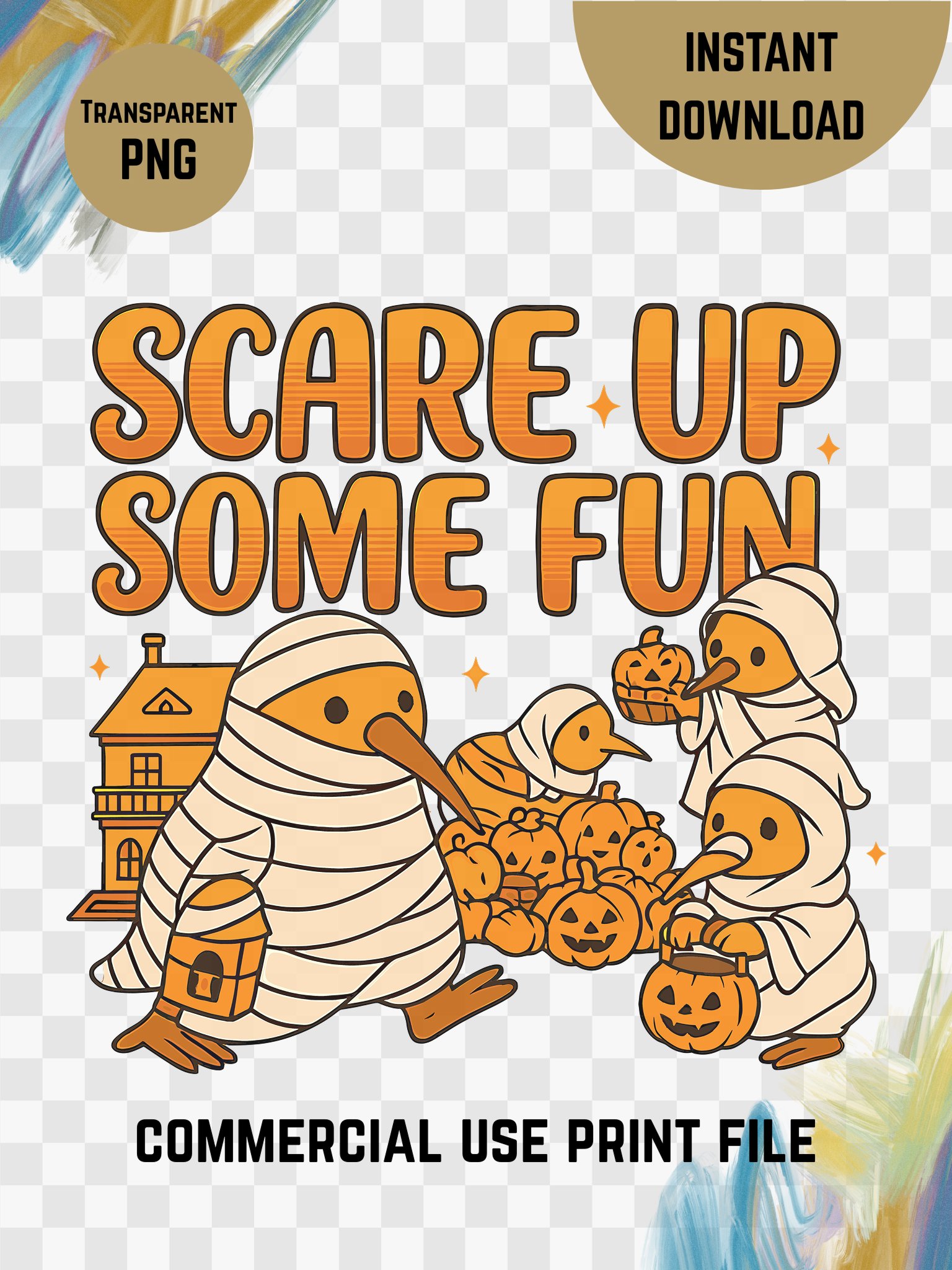Scare Up Some Fun – Halloween Kiwi Bird Digital Print product image (6)