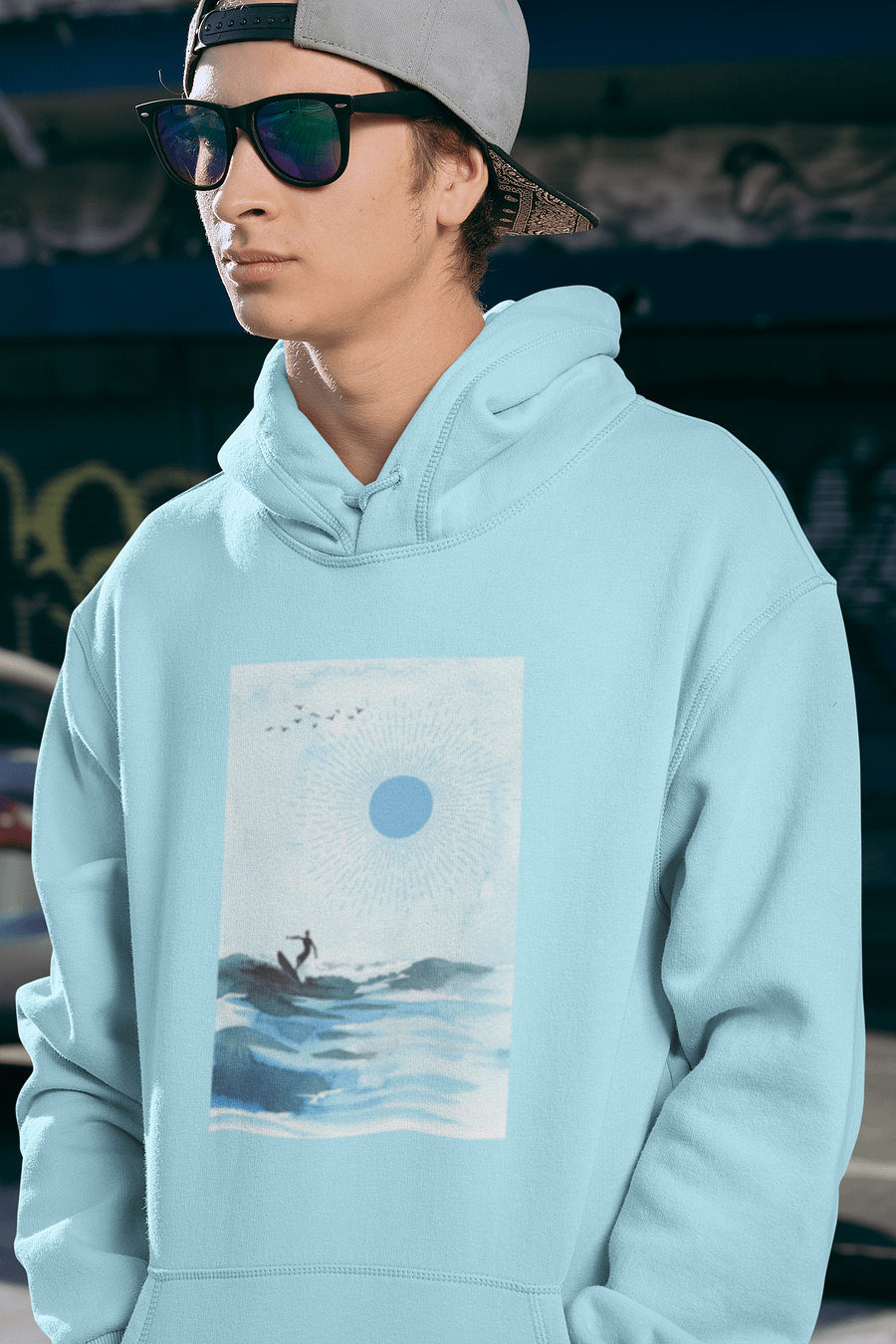 Tranquil Surfing Seascape Unisex Hoodie product image (1)
