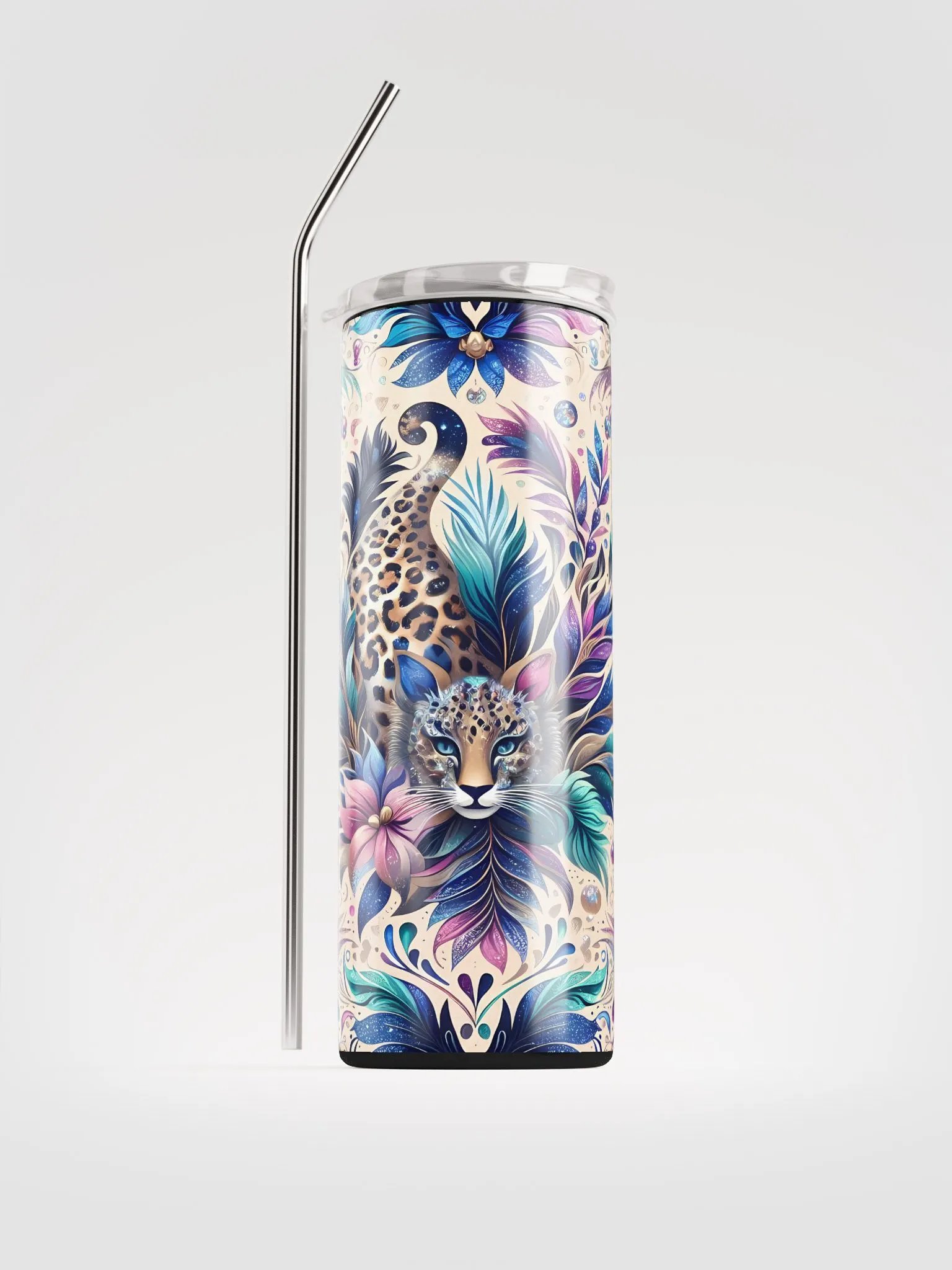 Colorful Floral Leopard Print Dreams Stainless Steel Tumbler product image (4)