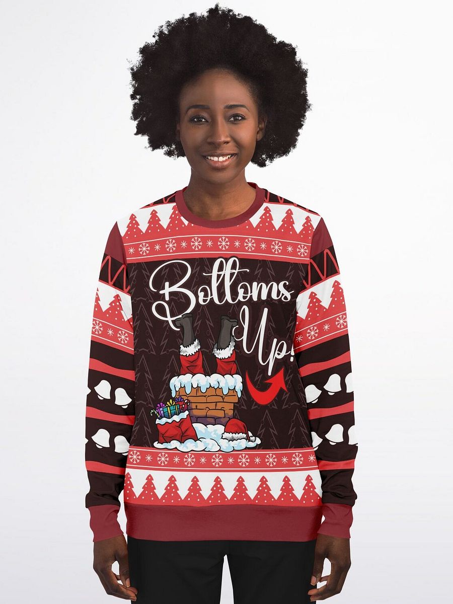 Bottoms Up Santa Christmas Sweatshirt | Funny Stuck Santa Holiday Sweater | Ugly Christmas Party Winter Outfit product image (7)