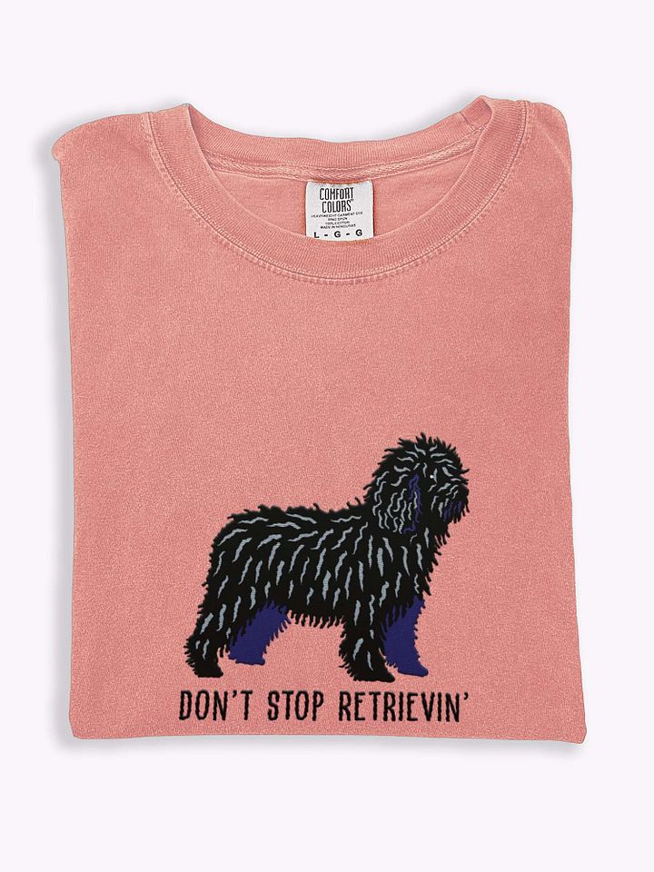 Don't Stop Retrievin' T-Shirt(Embroidered) of a Spanish Water Dog(Black) product image (1)