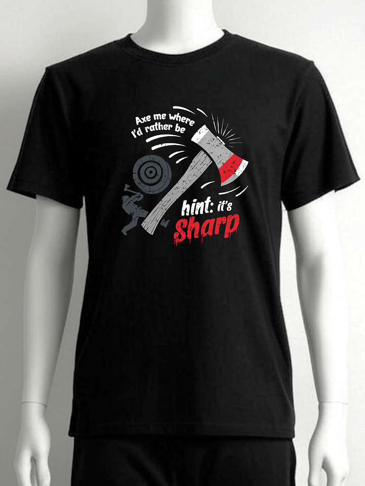 Funny Axe Throwing Shirt – “Hint: It’s Sharp” Lumberjack Style Tee product image (1)