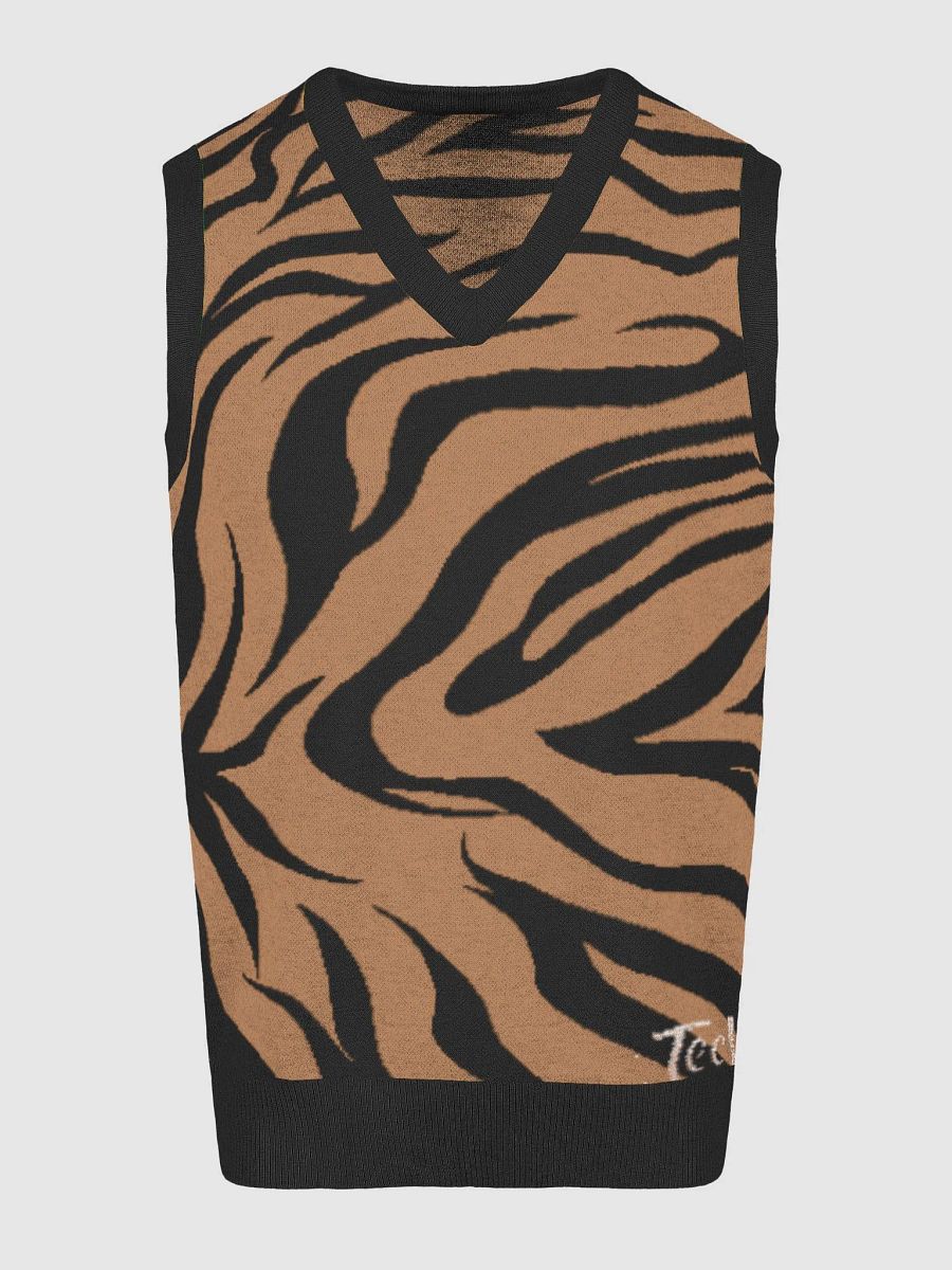 Tiger Stripe Knitted V-Neck Vest product image (3)