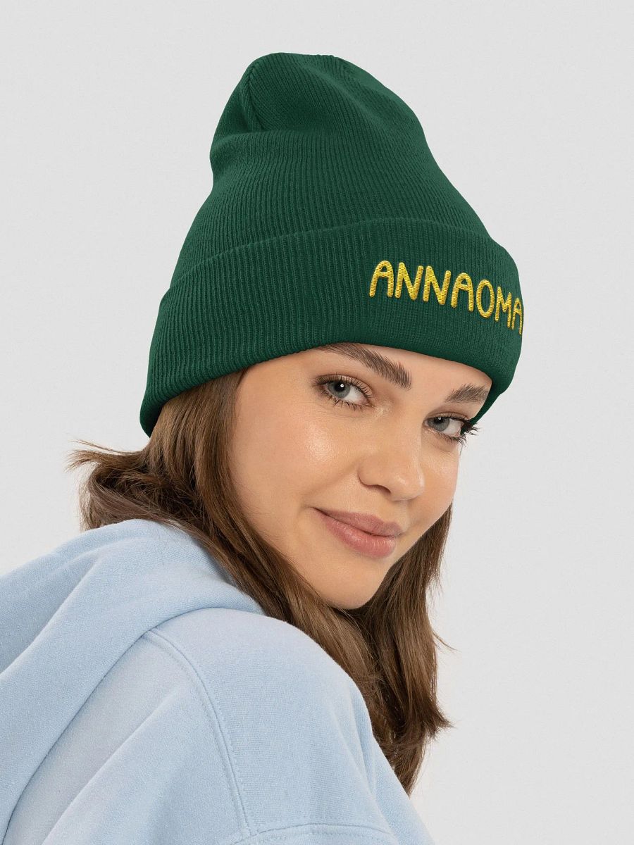 Annaomaly Cuffed Beanie, Yellow stitching product image (4)
