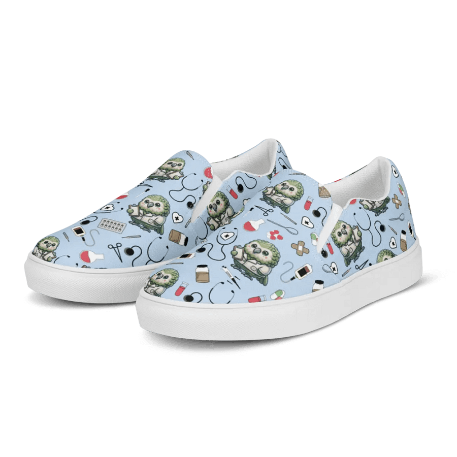 Cute Medical Kakapo Slip-On Canvas Shoes (Blue) product image (6)