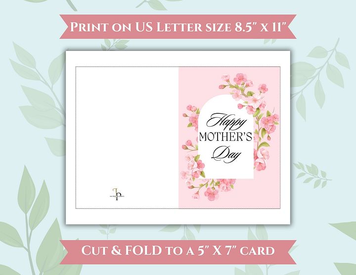 Pink Flowers Mother's Day Card product image (2)