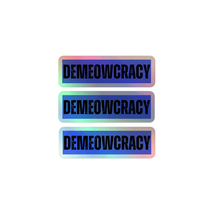 DEMEOWCRACY Holographic Blue Sticker Sheet product image (1)
