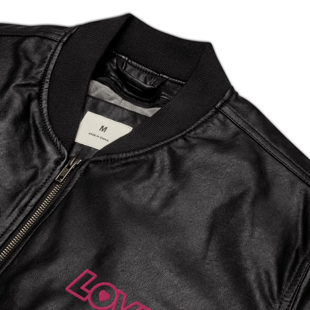 Love : Threadfast Apparel Faux Leather Bomber Jacket product image (8)