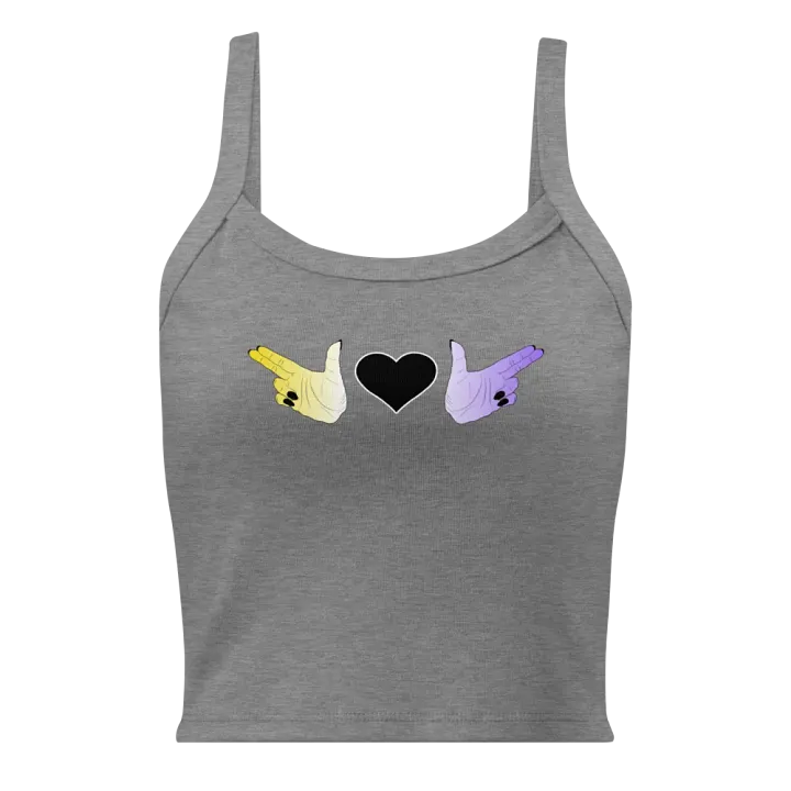 Finger Guns (enby flag) Crop Tank product image (1)