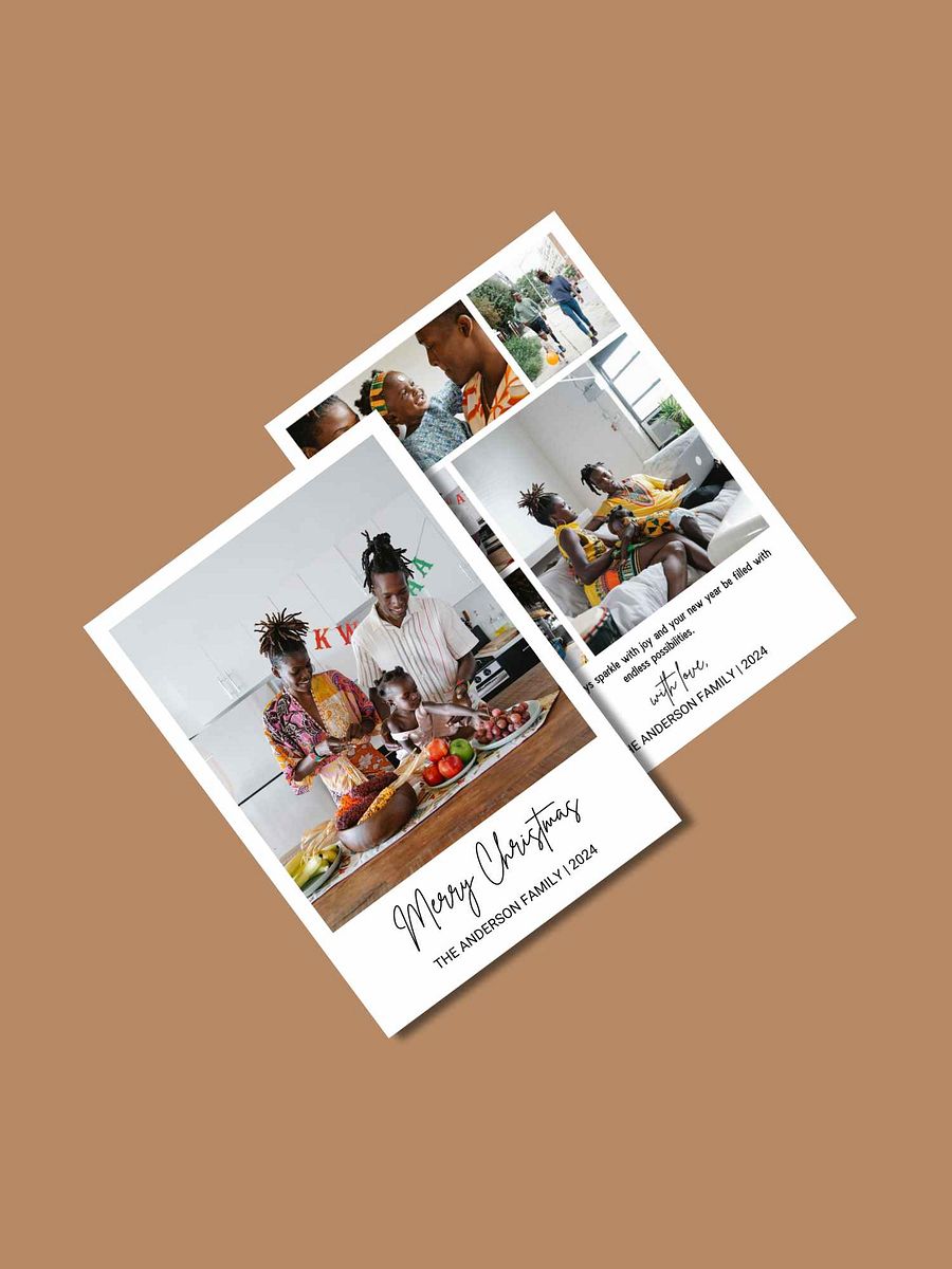 Modern Minimalist Photo Collage Holiday Card | Digital Canva Template product image (4)