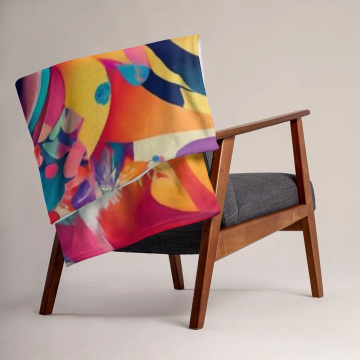 Pretty Floral Fox Face Throw Blanket product image (2)