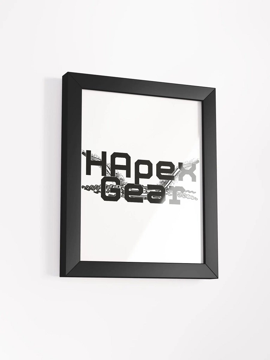Framed - High-Quality Matte Poster - Black HApex Gear White Logo product image (2)