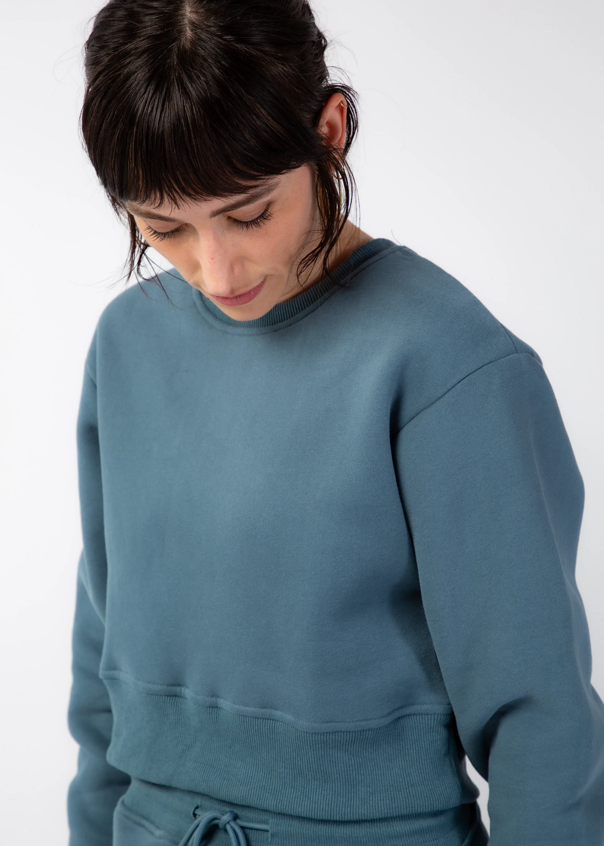 Marine Blue Cropped Crewneck product image (7)