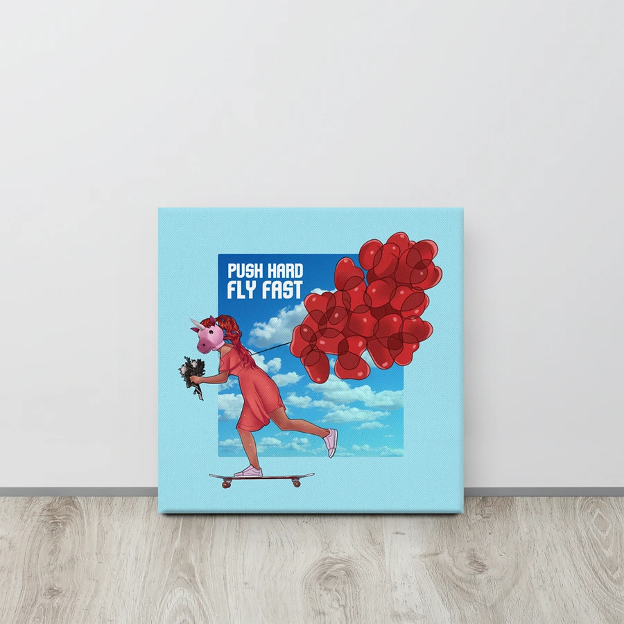 Push Hard Fly Far Unicorn Girl Canvas Print product image (43)