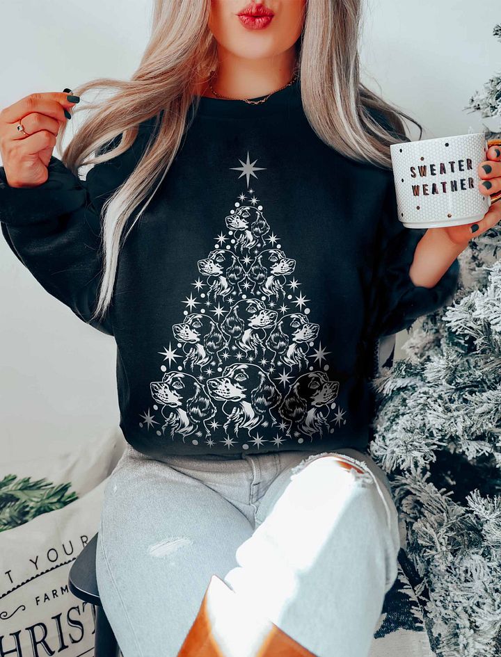 English Setter Christmas Tree Sweatshirt Design for English Setter Paw-rents product image (1)