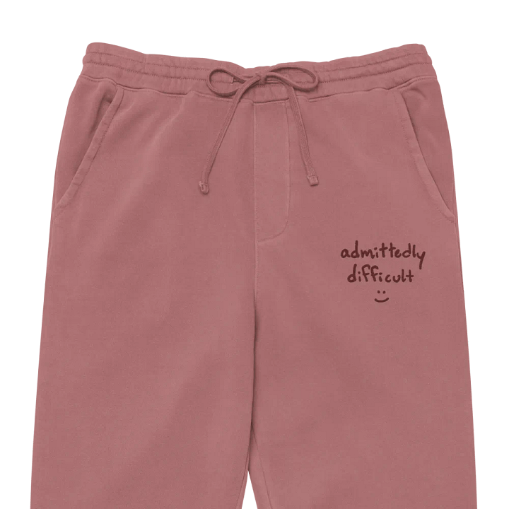 admittedly difficult (maroon thread) pigment dyed sweatpants product image (2)