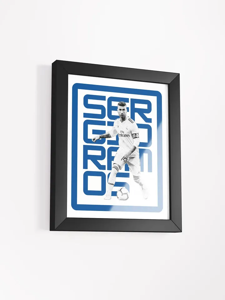 Sergio Ramos BW Real Madrid Name Art Framed Print product image (1)