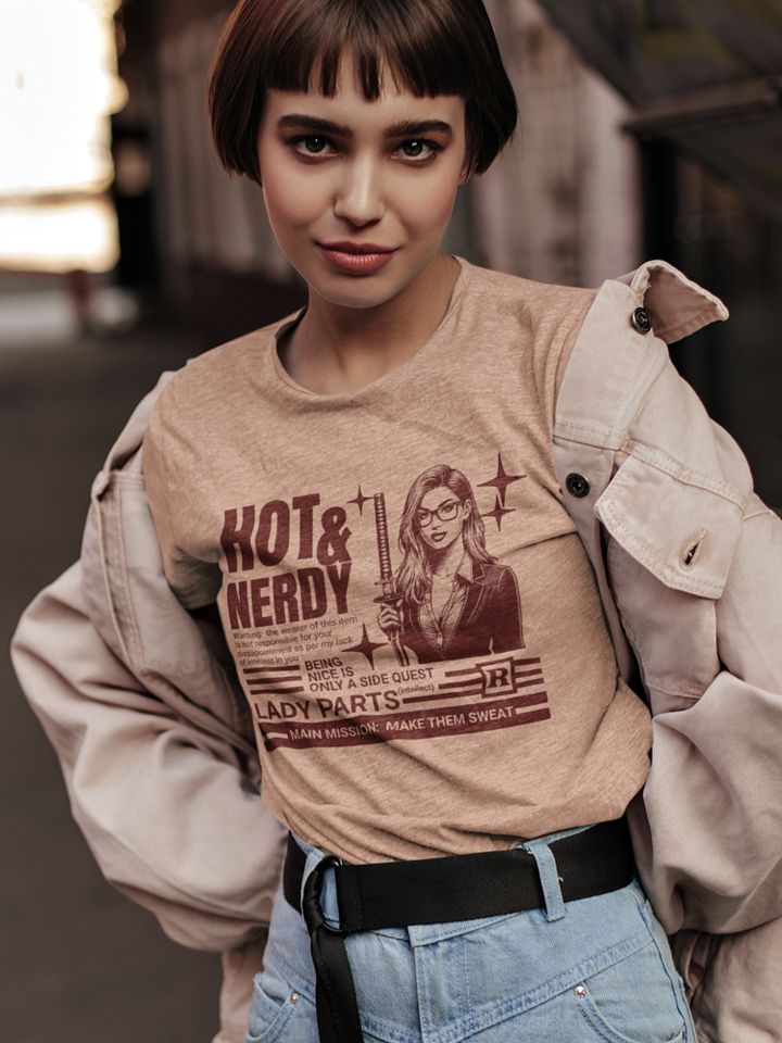 Nerdy Shirt for Gamer Girl, Fantasy Board Game Gift for Women, Hot & Nerdy T-shirt Pink product image (1)