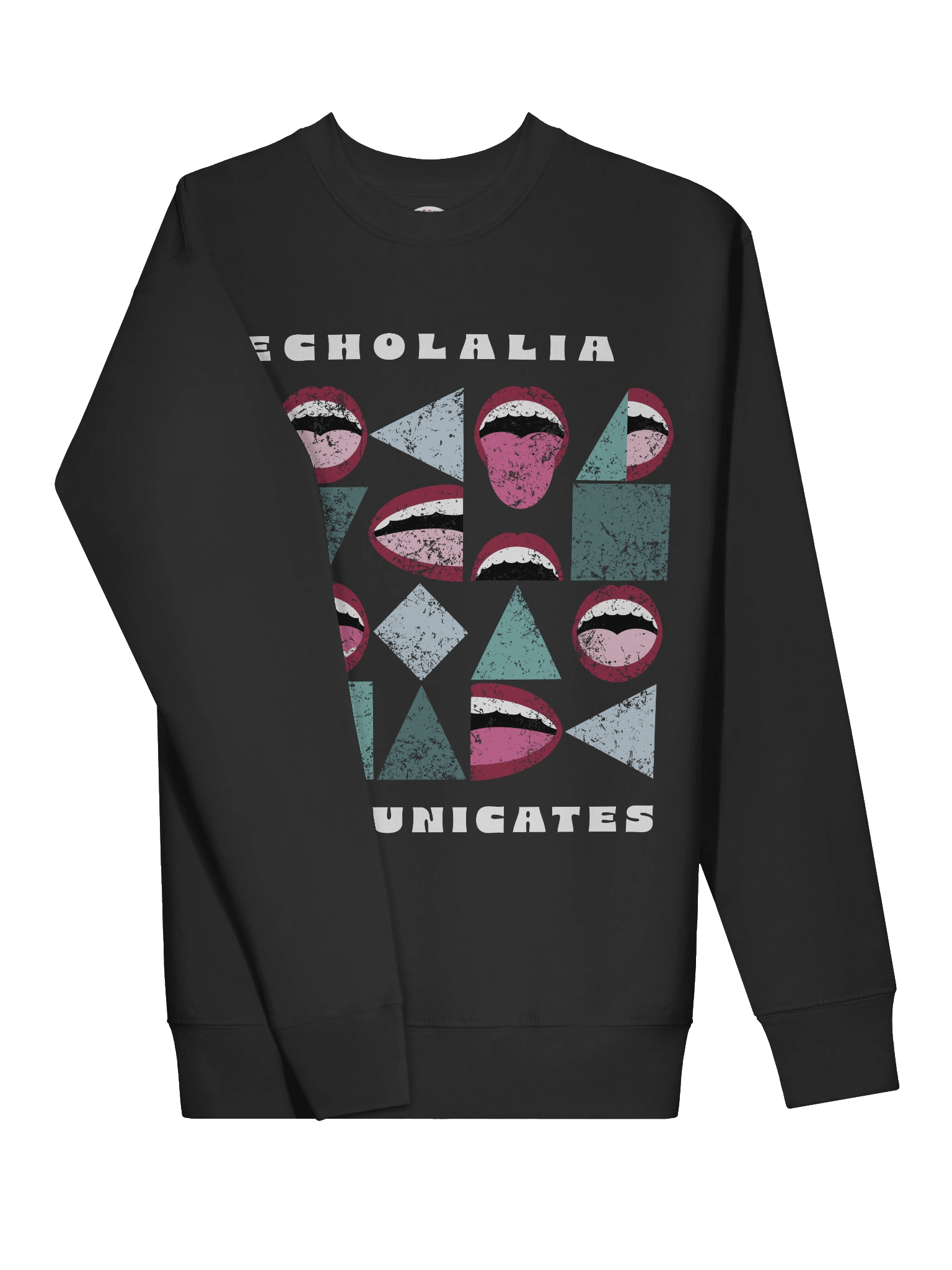 Echolalia Communicates - Unisex Crewneck in Black product image (3)