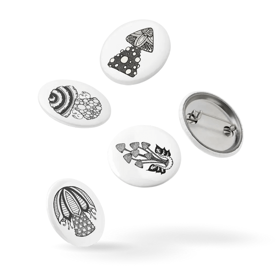 Psychedelic Mushroom Pin Button Set product image (14)