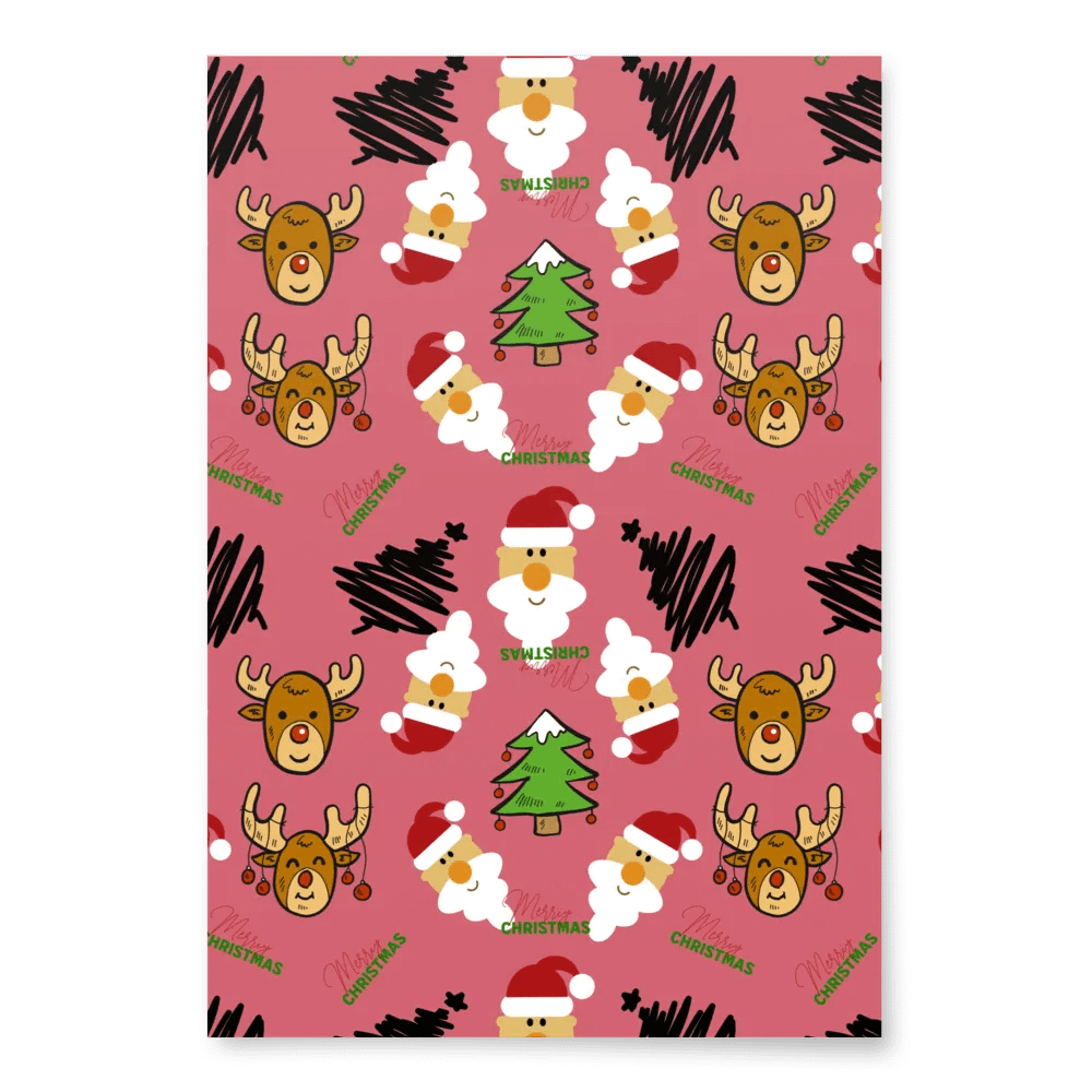Reindeer, Santa, Christmas Tree Wrapping Paper - Cabaret product image (4)