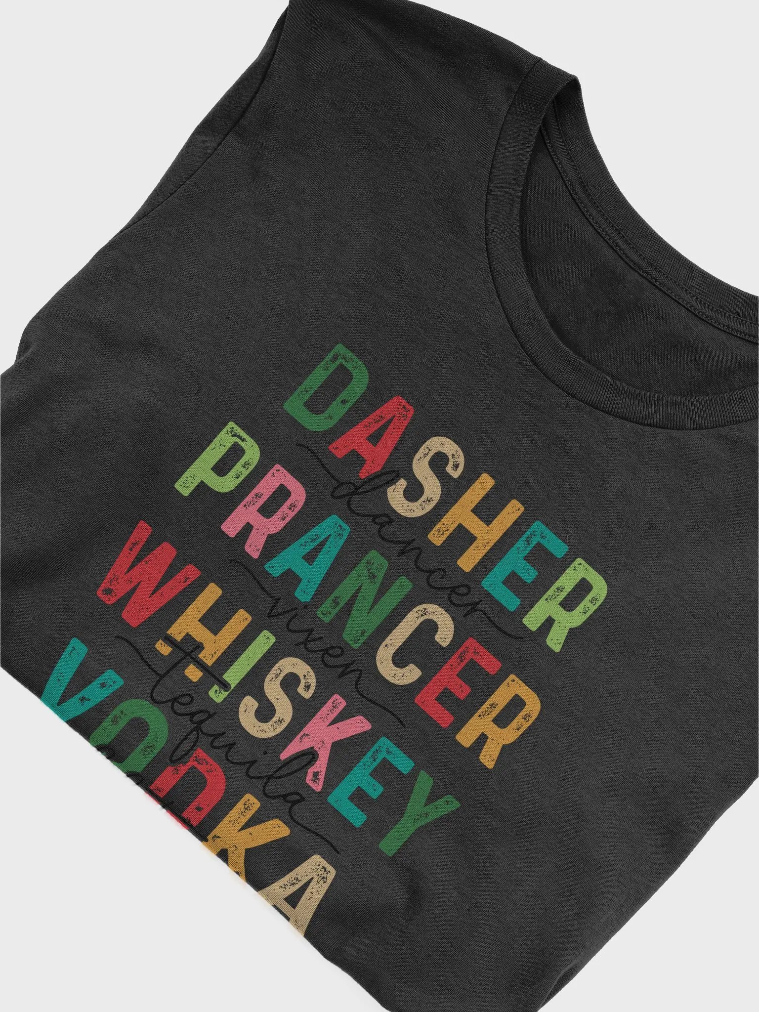 Dasher & Dancer Whimsical Holiday Spirits T-Shirt - Multicolored product image (5)