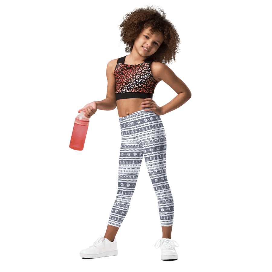 Fairisle Printed Kids Leggings, Navy product image (6)