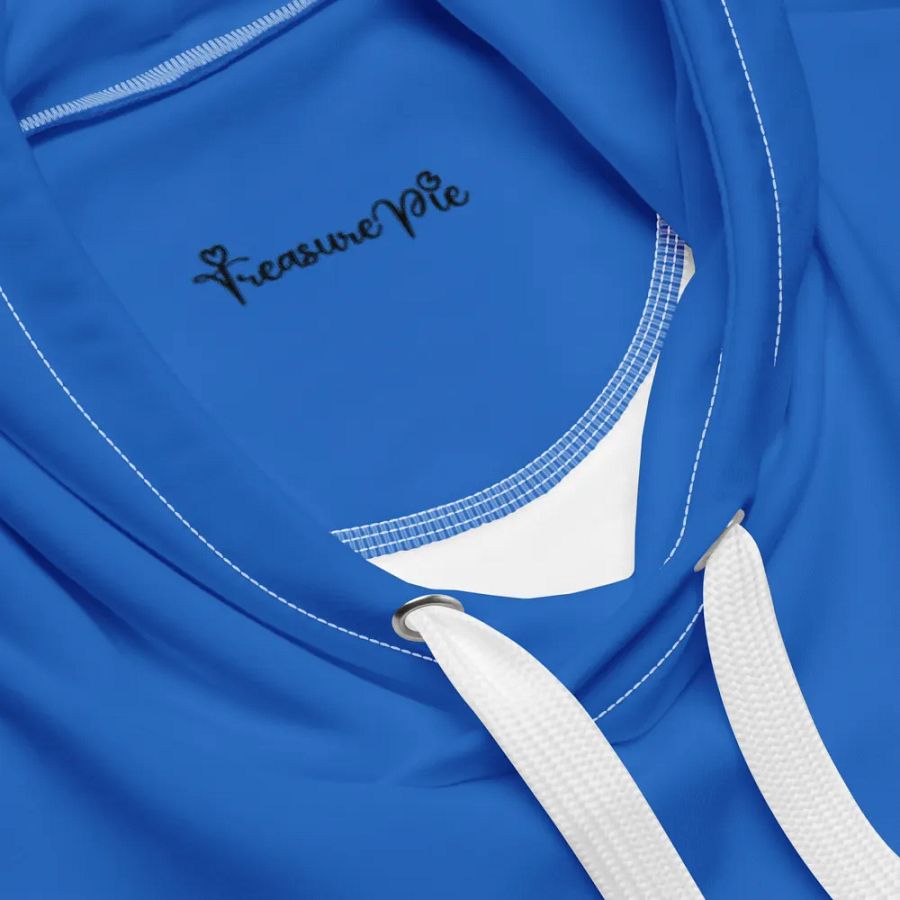Plain Cobalt Blue Light Summer Unisex Recycled Polyester Heavyweight Premium Hoodie by Treasure Pie product image (9)
