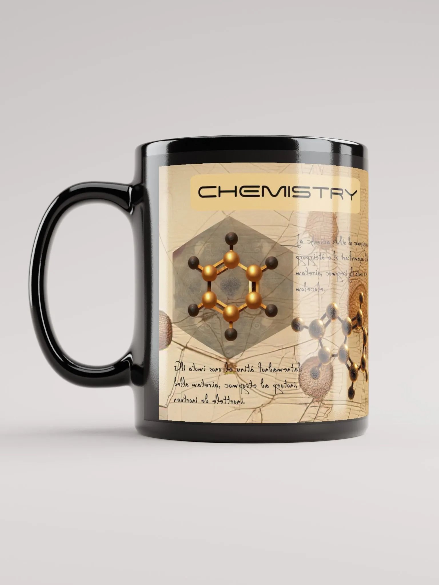 Black Ceramic Chemistry Mug - Science Lover Gift - Chemist- atomic mug- researcher gifts - molecular product image (6)