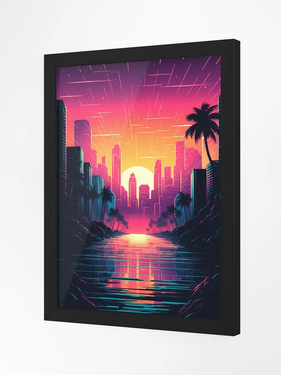 city retro wave framed print product image (6)
