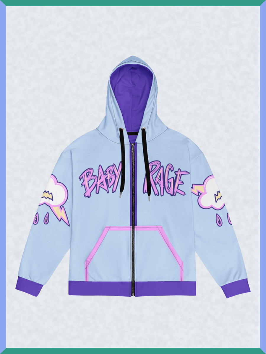 Baby Rage Pink Trim Pocket - Zipper Hoodie product image (1)