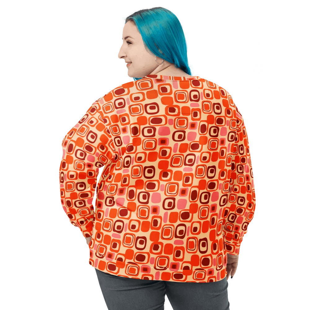 Mid-Century Pattern Orange Sweatshirt product image (12)