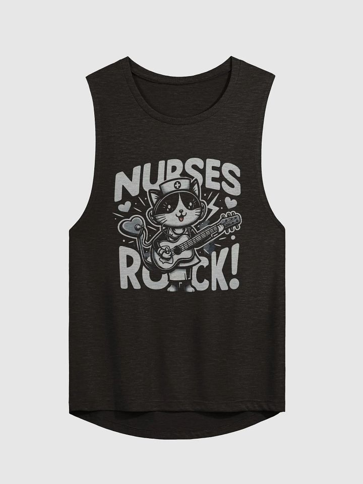 Nurse's Rock Cartoon Cat Women's Muscle Tank product image (4)