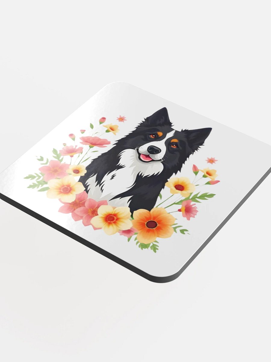 Floral Border Collie Cork Coaster product image (4)