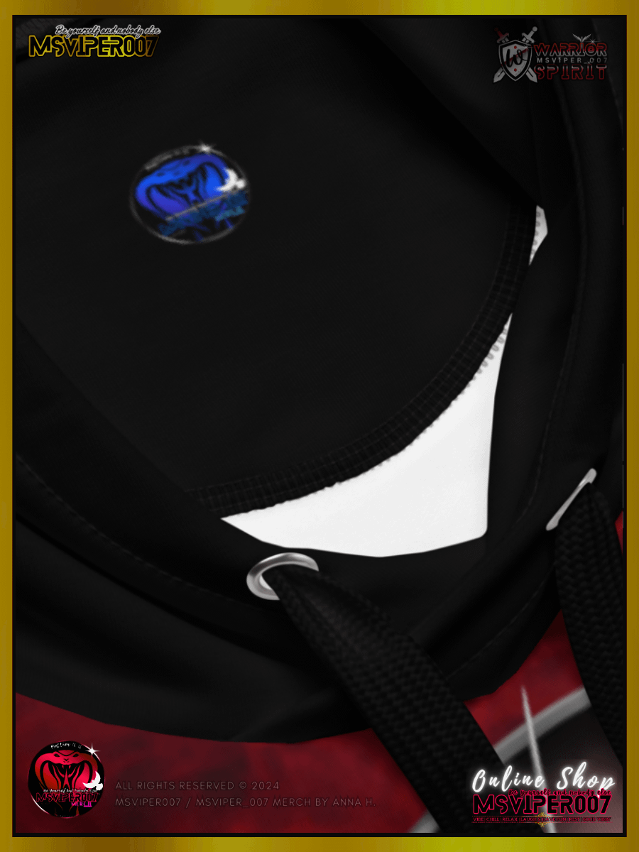 Hoodie - MsViper007's "Warrior Spirit" (crimson /V2/) [AOP] - Cozy Hoodie By Anna H. product image (5)