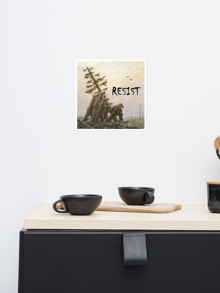 BEARS RESIST! Square Poster 3 SIZES Alt National Parks Forests product image (2)
