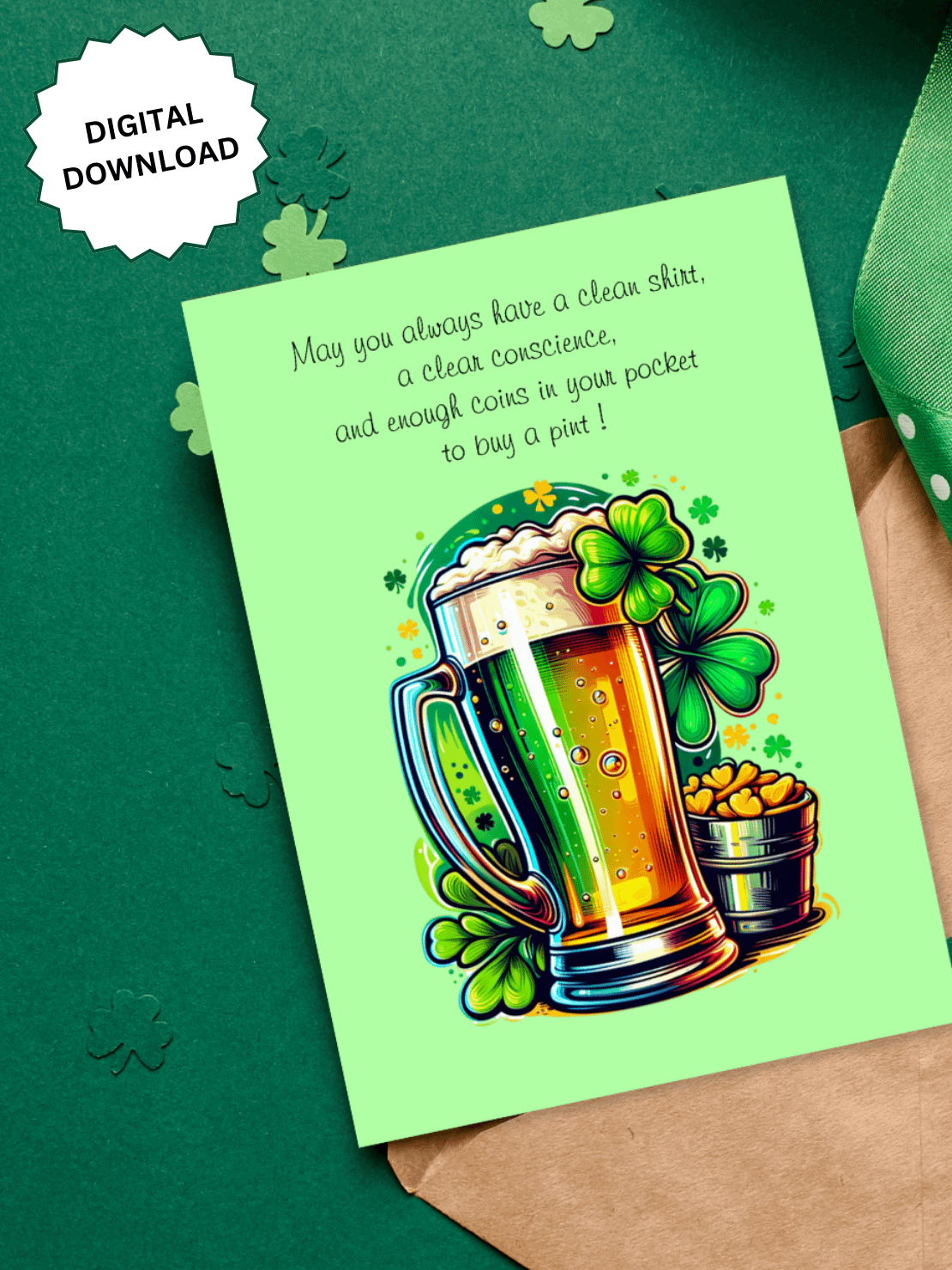 St Patrick's Day Irish Blessing Card (digital download) product image (2)