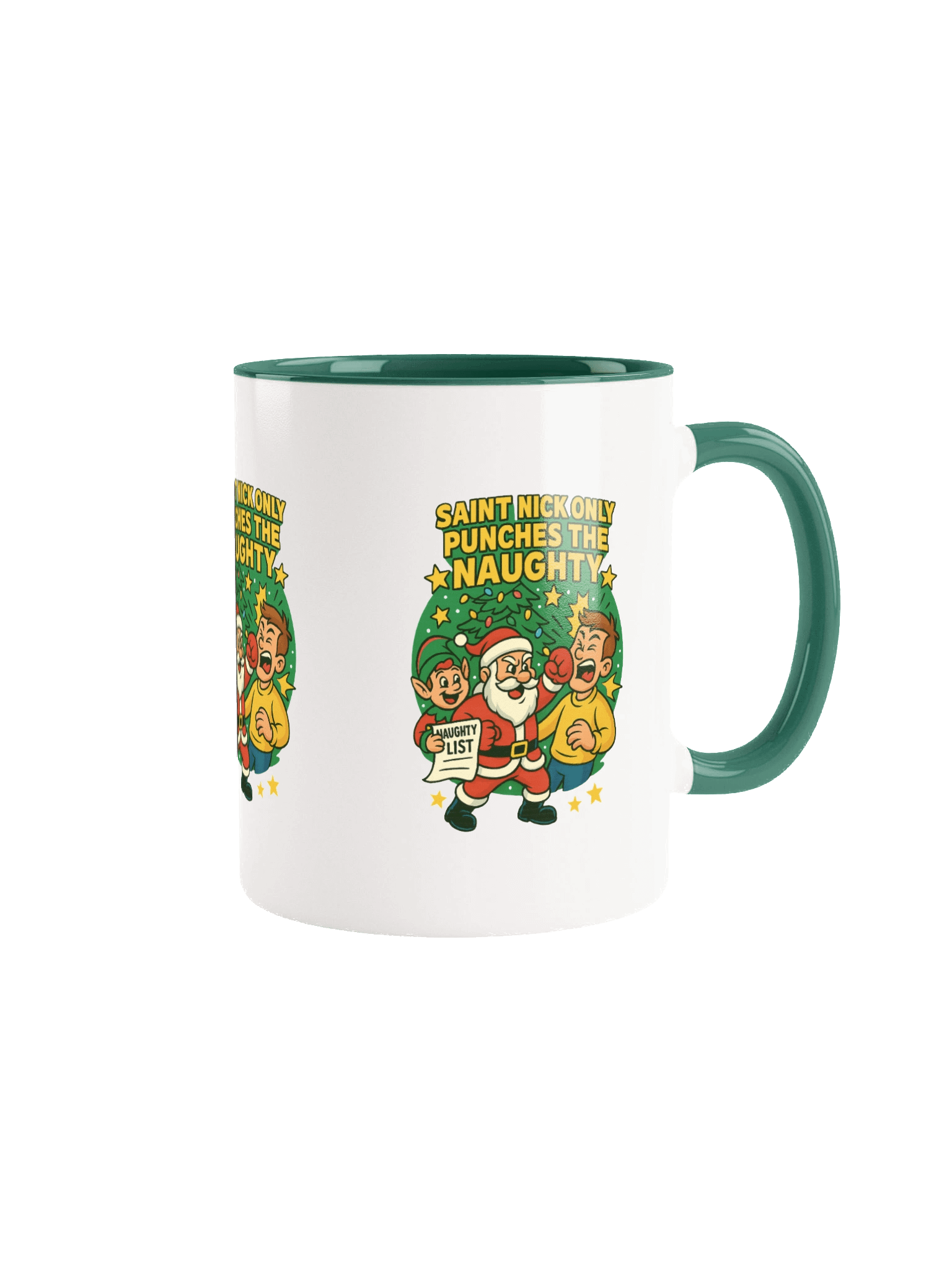 Saint Nick Only Punches The Naughty (Christmas Mug) product image (3)