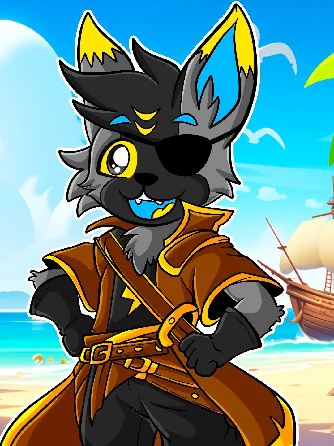 ThunderFox Pirate Adventure Wallpaper/ Print product image (1)